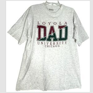 vtg Loyola University Chicago Dad T Shirt adult Gray XL 90s y2k Gribble cotton